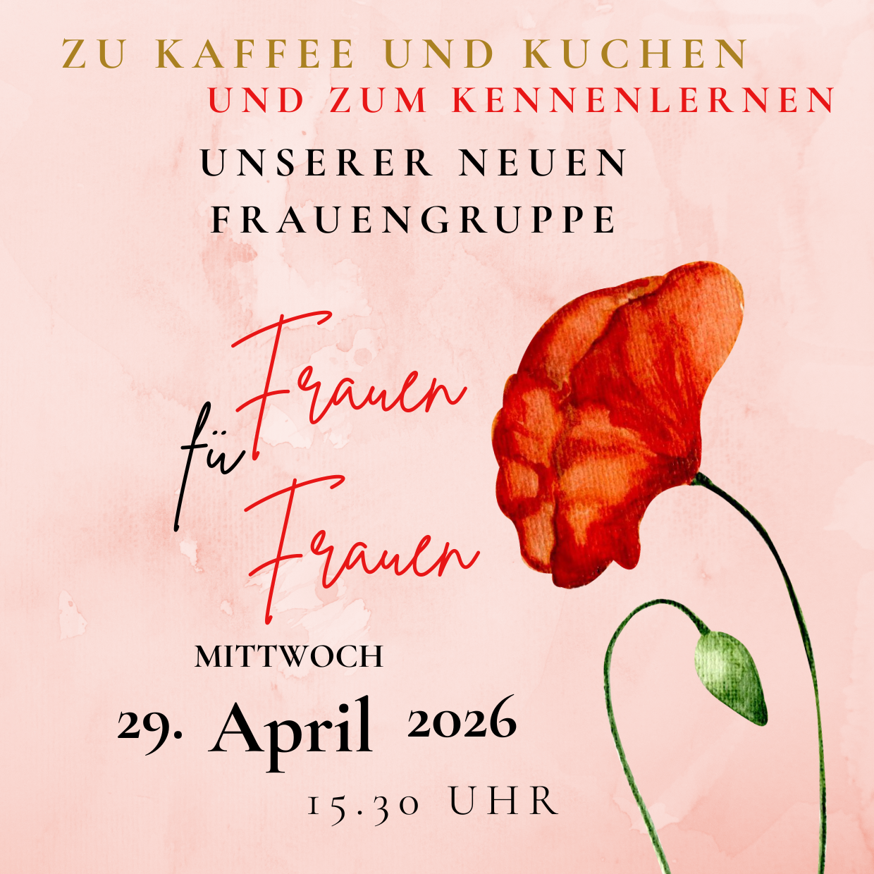 Red Watercolor Flowers Wedding Invitation (3)